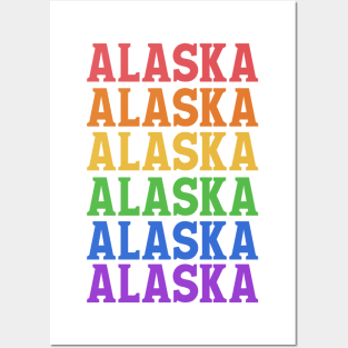 ALASKA RAINBOW TYPOGRAPHY Posters and Art